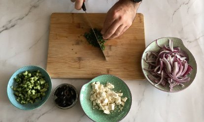 Las verduras - Pollo al estilo griego