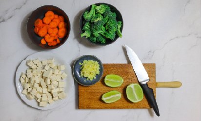 Las verduras - Curry rojo de tofu