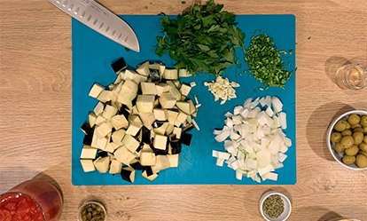 Prepara los ingredientes - Caponata siciliana de berenjena