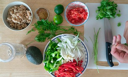 Prepara los ingredientes - Fajita bowl