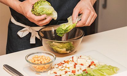 Mise en place - Ensalada de fusili y manzana