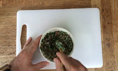 El chimichurri - Onglet con coliflor asada