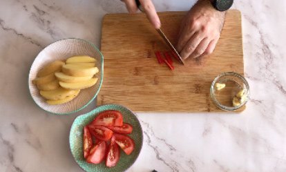 Mise en place - Pollo al horno con aderezo de tomate seco